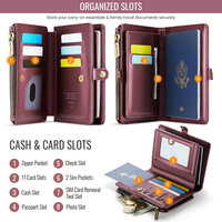 Porte-passeport en cuir CaseMe 2025, best-seller, pour voyage, personnalisé, avec poche pour cartes bancaires et d'identité, couleur violette