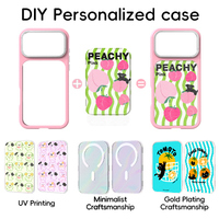 Coque Arrière Détachable ATB avec Impression UV, Étui de Téléphone en TPU PC DIY pour iPhone 17 16 15 14 13 Pro Max Plus Air