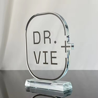 Trophée de cristal de verre vierge optique personnalisé personnalisé Trophée de forme ovale