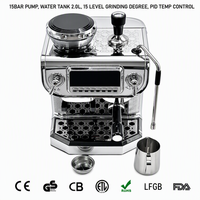 Machine à expresso en acier inoxydable, pompe 15 bars, contrôle de température PID, réservoir d'eau de 2,0 L, cafetière domestique