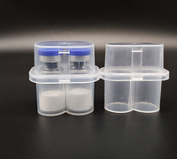 Boîte de rangement rectangulaire transparente en plastique PP portable, épaisse, 3ML, 5ML, 10ML, pour poudres lyophilisées et peptides, avec logo personnalisé, vente en gros
