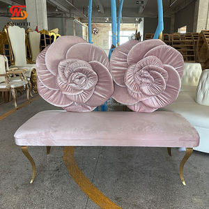SMOOTH, sofá moderno de terciopelo rosa, sofá de dos plazas con respaldo alto, sofá de escenario de boda para decoración de eventos - Product Image 3