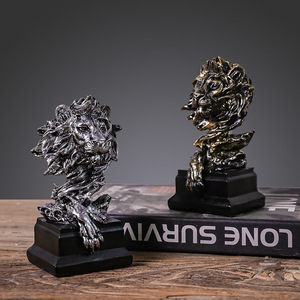 Décoration miniature en résine rétro Witt, tête de lion, décoration créative pour armoire à vin, décoration d'entrée, artisanat, ornements de bureau - Product Image 2