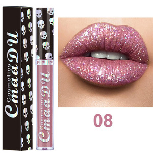 8 màu sắc kim cương Matte long lanh Son môi lỏng sexy ánh sáng lung linh dễ dàng để màu sắc lâu dài không thấm nước kim loại ngọc trai son bóng - Product Image 5