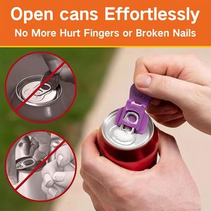 Abridor de latas fácil y protector de bebidas 2025: Cubierta completa, abridor manual de latas de refresco y cerveza, tapa de plástico para bebidas. - Product Image 2