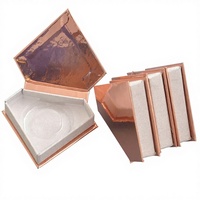 Boîte cadeau triangulaire miroir or rose personnalisée, emballage de luxe irrégulier avec insert de précision