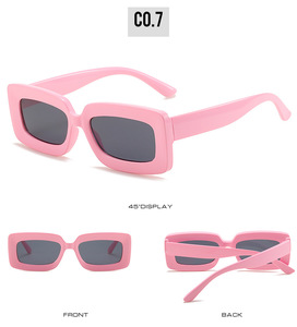 <span class=keywords><strong>Lunettes</strong></span> de soleil transparentes rétro macaron, monture épaisse carrée, tendance et colorées, pour femmes - Product Image 5