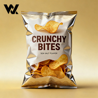 Emballage personnalisé imprimé en BOPP de qualité alimentaire, métallisé aluminium, pour chips de banane, de durian, de pommes de terre, pour machine de scellage d'emballage de chips