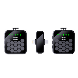 Micrófono Lavalier inalámbrico QY66 con <span class=keywords><strong>tecnología</strong></span> de cancelación de ruido Conector tipo C Grabación de video Vlog de alta calidad 4 receptores - Product Image 6