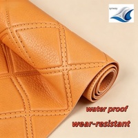 Cuir synthétique PVC gaufré 1,1 mm avec envers en velours, extensible, imperméable et résistant à l'abrasion pour sièges de voiture et meubles de maison
