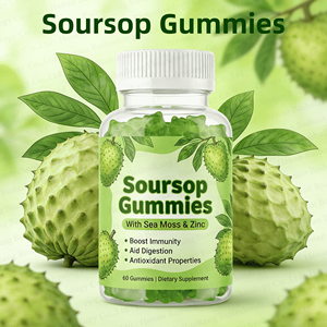 Caramelle Gommose 3-in-1 al Soursop <span class=keywords><strong>con</strong></span> Muschio Marino e <span class=keywords><strong>Zinco</strong></span>, Superfood Quotidiano per il Supporto Immunitario, Delizioso e Naturale Integratore di Graviola - Product Image 1