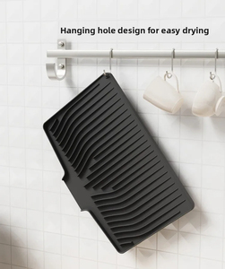 Wholesale Classic Wave Draining Pad Silicone Drying Mat Non-slip Dish Holder <b>Table</b> Kitchen Placemat <b>Foldable</b> Heat Insulation - Product Image 3