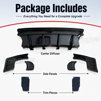 Diffuseur arrière style ZL1 pour Chevrolet Camaro 2016-2023, kit de spoiler de pare-chocs arrière avec double échappement quad.