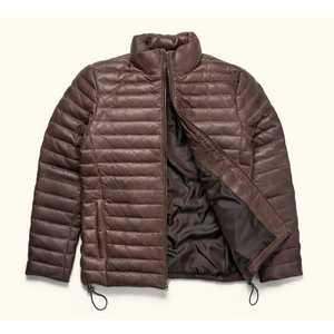 Men's Hooded Down Puffer Jacket Solid Color Windproof Thick Winter Casual Zipper Closure Regular Fit 100% Polyester - Product Image 6