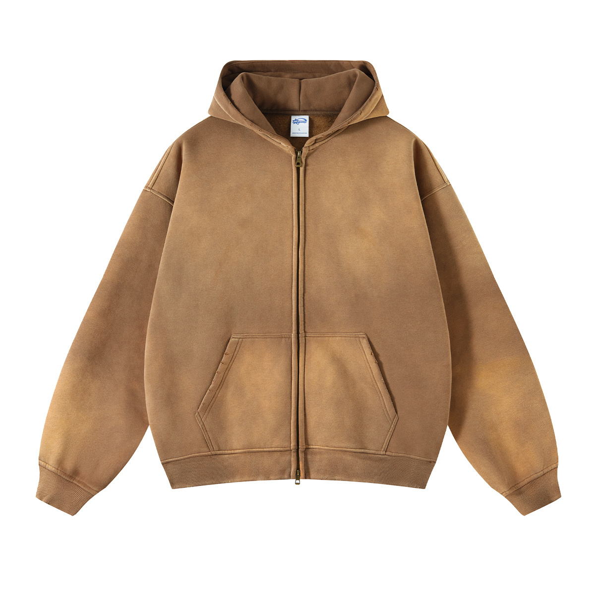 【IONSEOUL】Rap Damage Sweatshirts 5FM0094 Shop Our 2023 Sun Faded Acid Wash Hoodies - Oversized Fleece