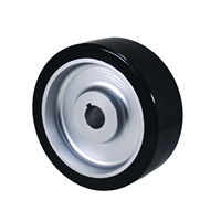 Roue de roulement AGV robuste en caoutchouc avec noyau en acier 200x75mm, capacité de charge élevée 1500kg, noire