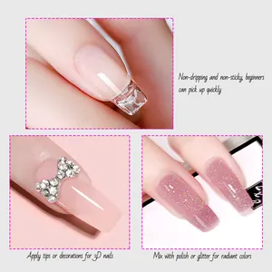 Best Supply Wholesale 15ml/30ml Pink Nude Color Glossy Poly Solid Builder Varnish Gel Nail Acryl Gel For Nail Salon
