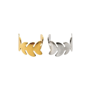 Pendientes de Aro en Forma de Espina de Pescado, Oro, Plata, Acero 46914, Joyería Unisex de Moda - Product Image 2