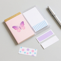 Papillon engageant la créativité haute couleur bloc-notes autocollant Mini ensemble de notes autocollantes auto-adhésives
