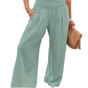 กางเกงขายาวผ้าฝ้ายเอวกลางใส่สบายสำหรับผู้หญิงสไตล์ลำลองใหม่ฤดูใบไม้ผลิ/ฤดูร้อน - Product Image 5