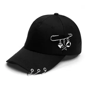 New Fashion Adjustable Size for Outdoor Iron Ring With Pin Decorated Baseball Hat For Men And Women