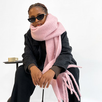 Extra Langer Winter-Mohair-Polyester-Schal für Damen Superweicher Warmer Strickschal und Wickeltuch Schals & Tücher