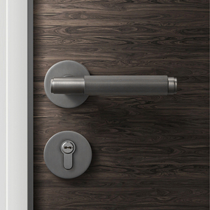 Bộ tay nắm cửa bằng đồng thau nguyên khối cao cấp, mạ đồng thau xước, kiểu tròn, dành cho cửa nội thất, khuyến mãi nóng - Product Image 4