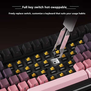 AJAZZ AK820 MAX PLUS Dreamweaver Switch (usine côté-imprimé dégradé vert) Tri-mode RGB DIY Clavier mécanique - Product Image 5