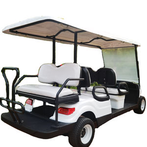 Chariot de golf électrique 48V 6 places de haute qualité à bas prix avec phare LED et auvent HKBG - Product Image 1