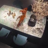 Ensemble de Table à manger avec jambes en métal, noir, Style de luxe