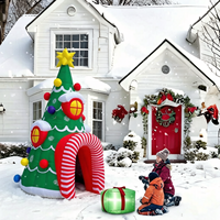 Arbre de Noël gonflable personnalisé de 4 m, grotte géante imperméable pour Noël, tente de Noël gonflable facile à installer