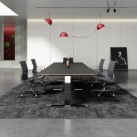 Mesa de Conferencia Moderna de Lujo, Muebles de Oficina Personalizados, Mesa de Reuniones Resistente, OEM/ODM, Tamaño, Color y Logotipo Personalizables