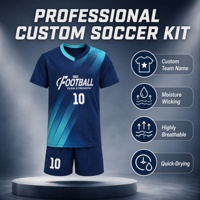 Ensemble de maillots de football personnalisés avec nom et numéro, sublimation, 220 g/m², séchage rapide, uniforme de football pour enfants, maille respirante, vêtements d'équipe sportive