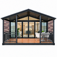 Maisons modulaires de luxe avec véranda, maison conteneur isolée pour projets de vacances en forêt