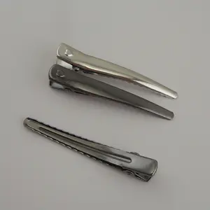 50 Stks/zak 6.0Cm Hart Patroon Enkele Gaffel Metalen Alligator Haar Clips Vlakte Eendenbek Haar Haarspeldjes Voor Handgemaakte Haar Sieraden