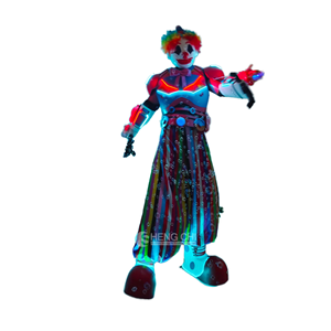 Costume de robot clown LED sur échasses pour hommes adultes - Tenue de scène en Spandex/Nylon pour soirées <span class=keywords><strong>Rave</strong></span>, boîtes de nuit et danse - Product Image 1