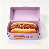 Boîte à nourriture pliable en carton pour hamburgers, hot-dogs, sandwichs, à emporter, pour restaurants, impression personnalisée