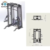 Nouvelle Station de Musculation Multifonctionnelle avec Lat Pulldown, Rameur, Rack de Musculation, Squat, Cable Crossover et Smith Machine à Double Blocs de Poids