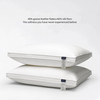 Oreiller en duvet de plumes d'oie 40 % de différentes tailles, blanc, pour lit, oreiller de couple pour la maison et l'hôtel