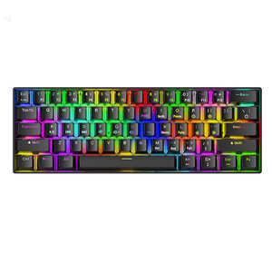RGB Tri-Mode Brown Switch Gaming Keyboard 61 Keys 60 Percent <b>Wireless</b> Mechanical Keyboard for <b>PC</b> Gamer Laptop Computer - Product Image 1