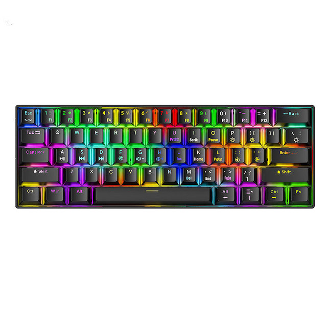 RGB  Tri-Mode Brown Switch Gaming Keyboard 61 Keys 60 Percent Wireless Mechanical Keyboard for PC Gamer Laptop Computer