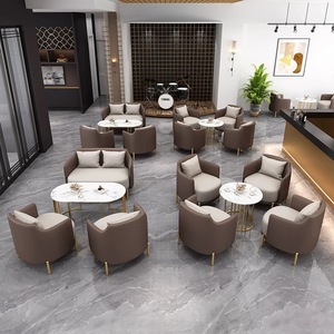 Personalizado profesional sólido café cabina de recepción sofá mesa de café silla conjunto moderno para <span class=keywords><strong>Casual</strong></span> Bar Hotel restaurante reunión comedor - Product Image 2