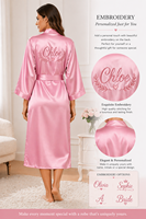 Robe en satin de soie personnalisable, légère et douce, style kimono, pour se détendre en été