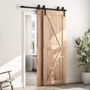 Perlengkapan Pintu Geser Model Barn RHETECH Modern, Sistem Pintu Ganda Baja Satin Tahan Lama untuk Pintu Masuk Kamar Mandi, Pemasangan Mudah dengan Sekrup - Product Image 3