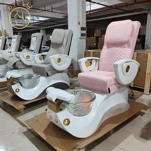 Bain de pieds spa de luxe personnalisé fauteuil de massage pédicure rose pour salon de manucure
