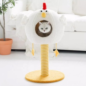Moderno pollo gato escalada árbol invierno gato rasguño poste madera maciza pollito Cluck gato árbol - Product Image 5