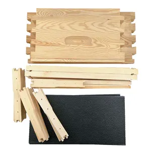 10 Frame Deep Bee hive Langstroth 9 5/8 Hive Box with Frames, plastic foundations black, Unassembled