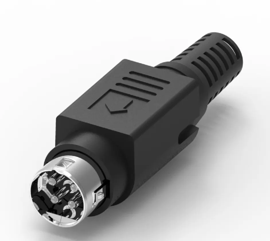 Konektor laki-laki Power Din 4 Pin untuk perakitan kabel