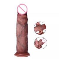 Dildo realista de silicona líquida de 8 pulgadas con ventosa, juguete sexual para masturbación femenina, dildo grande.