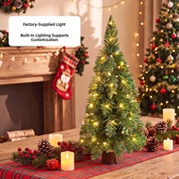Mini Árbol de Navidad Artificial de PVC Verde Puntiagudo con Base de Madera Sólida, Disponible en 45/60/75 cm, Adorno de Mesa para Interiores